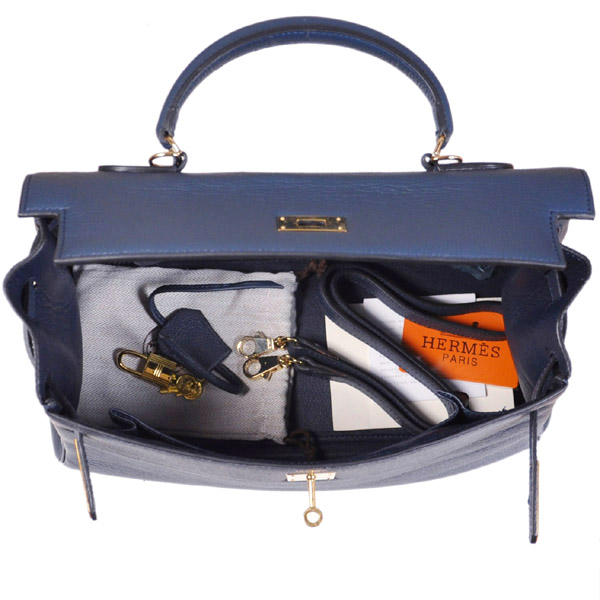 Hermes kelly 35CM Dark blue togo leather(Gold)