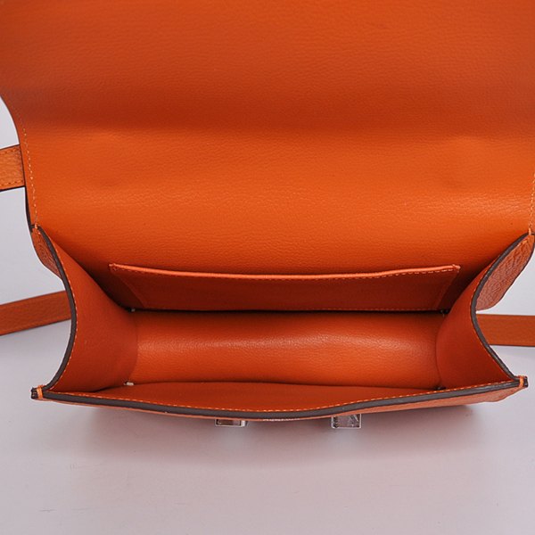 Hermes Constance Bag clemence leather in Orange with Silver hardware