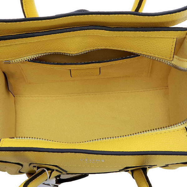 Celine Luggage Nano Boston Tote Bags Fluorescence Leather Yellow