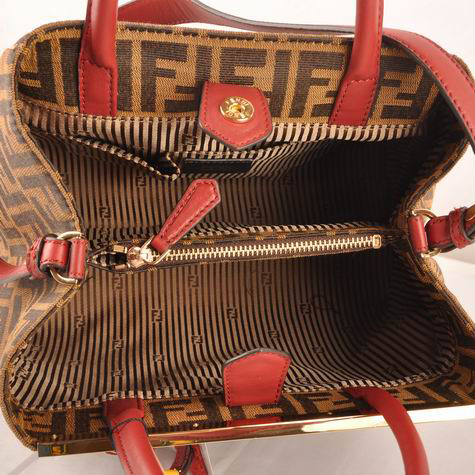 Fendi Fall Winter 2012 2Jours FF Fabric Tote Bag 8BH250S Red