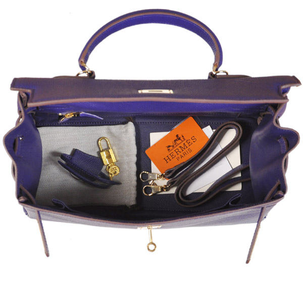 Hermes kelly 35CM Iris Purple togo Leather(Gold)