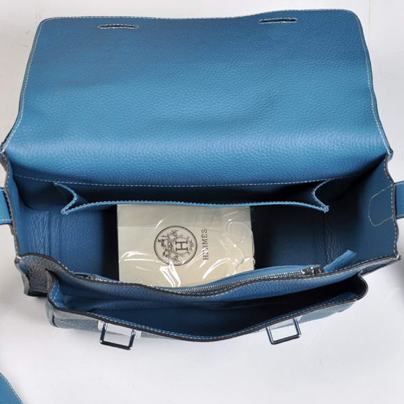 Hermes Steve 32CM Mens Bag Clemence Blue