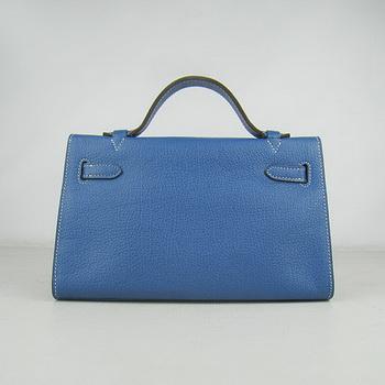 Hermes Kelly 22CM Cattle Neck Stripe Medium Blue