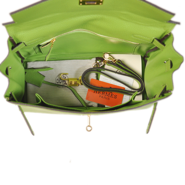 Hermes Kelly 32CM clemence leather in Light Green with Gold hardware