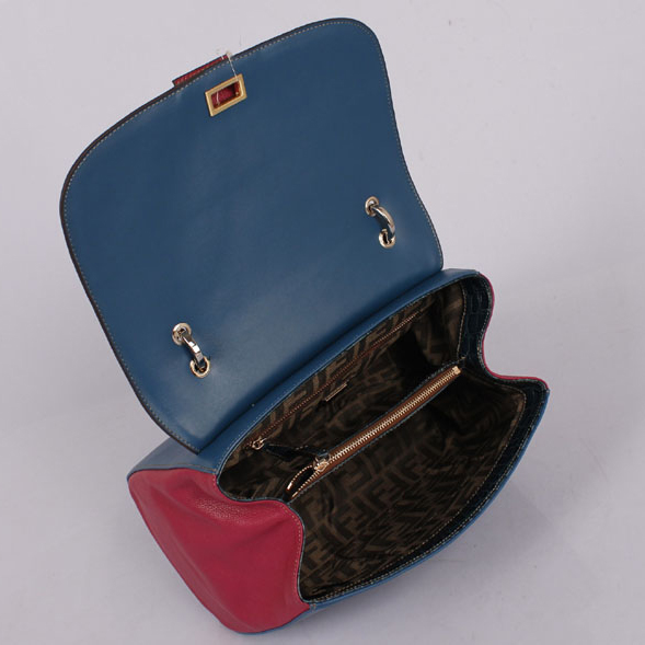 FENDI 2012 handbags Pillow bag FD9106 black crocodile with blue