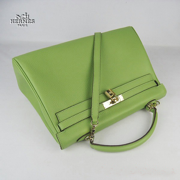 Hermes Kelly 35cm Togo Leather Bag Green 6308 Gold Hardware