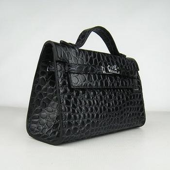 Hermes Kelly 22CM Black Stone Stripe