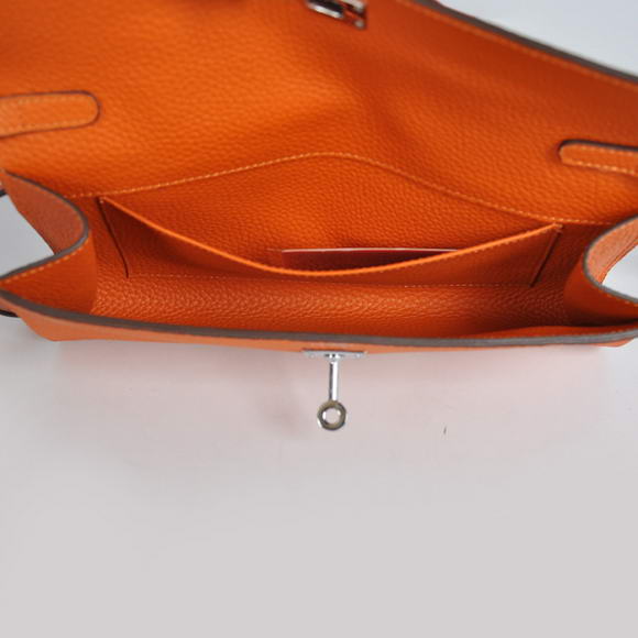 Hermes Kelly 26CM Shoulder Bag Clemence Orange