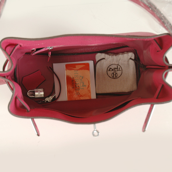 Hermes Sokelly Medium clemence leather in Peach with Silver hardware