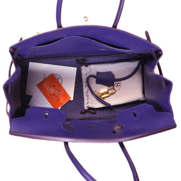 Hermes Birkin 35CM clemence leather in Iris Purple with Gold hardware