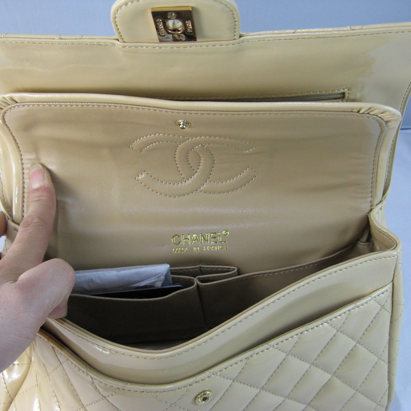 Chanel beige color with gold chain