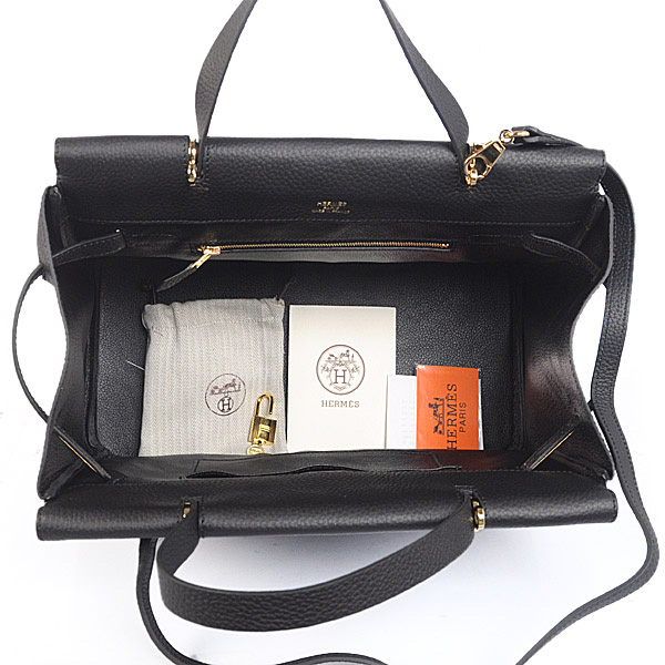 Hermes Spring Summer 2013 Shopping Bag H1046 in Black with Gold hardware