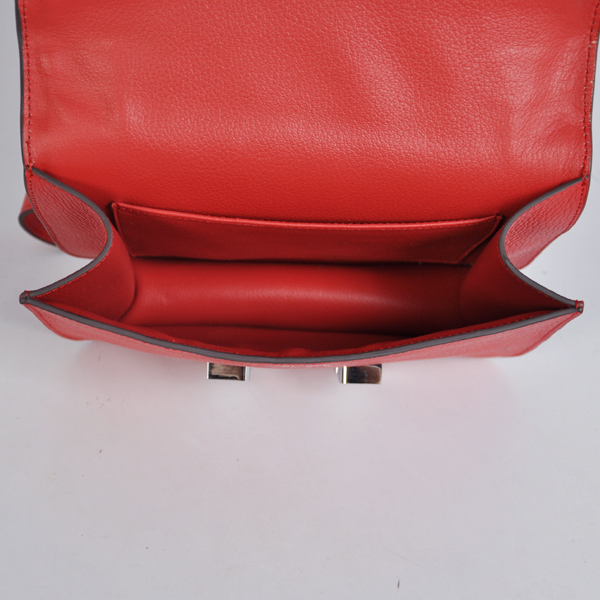 Hermes Constance Bag clemence leather in Flame with Silver hardware