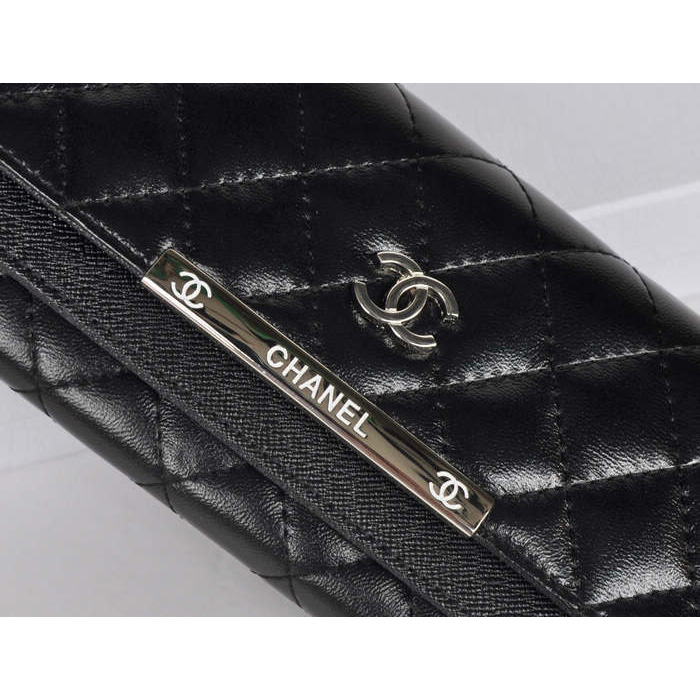 Chanel Wallet Sheepskin Leather A518 Black