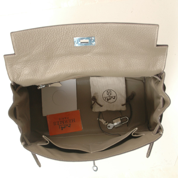 Hermes Kelly 32CM clemence leather in Dark Grey with Silver hardware