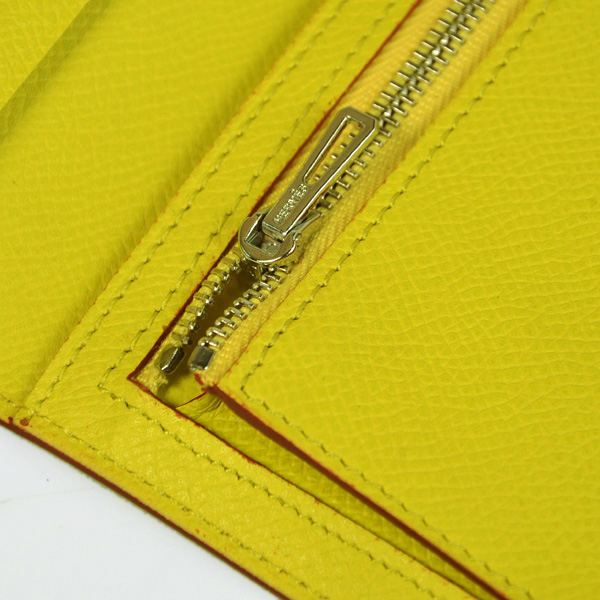 Hermes 2 flod original leather wallet in Lemon Yellow