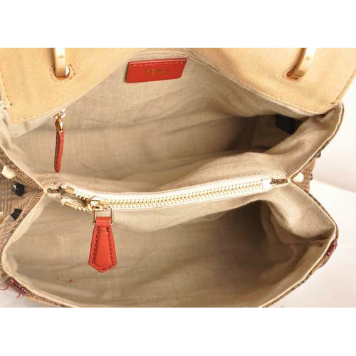 Fendi Silvana Suede&Patent Leather Flap Bag F2548 Tan&Bordeaux