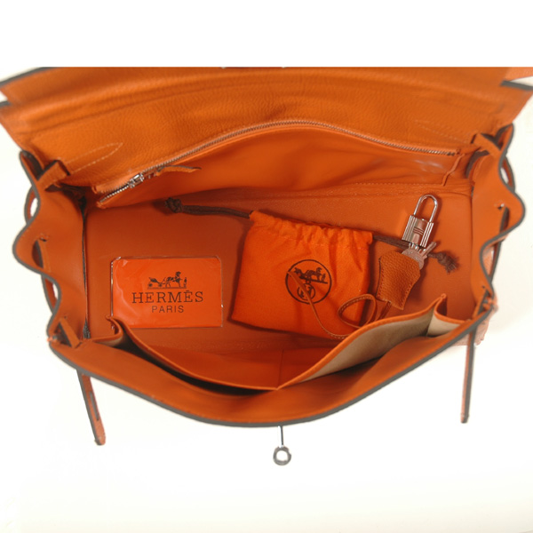 Hermes Kelly togo leather 32CM togo in Orange with Silver hardware