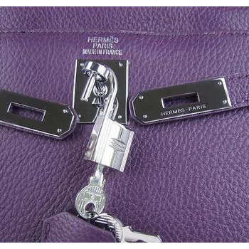 Hermes Kelly Handbags 32CM Purple(silver)