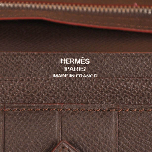 Hermes 2 flod original leather wallet in Dark Brown