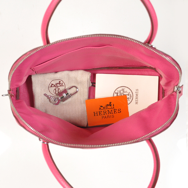 Hermes Bolide Togo Leather Tote Bag in Peach with Silver hardware