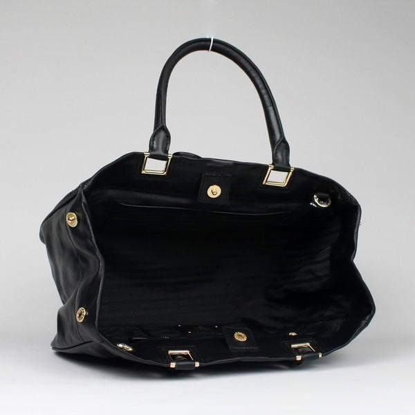 Top Quality Prada Glace Calf Leather Tote Bag BN2243 Black