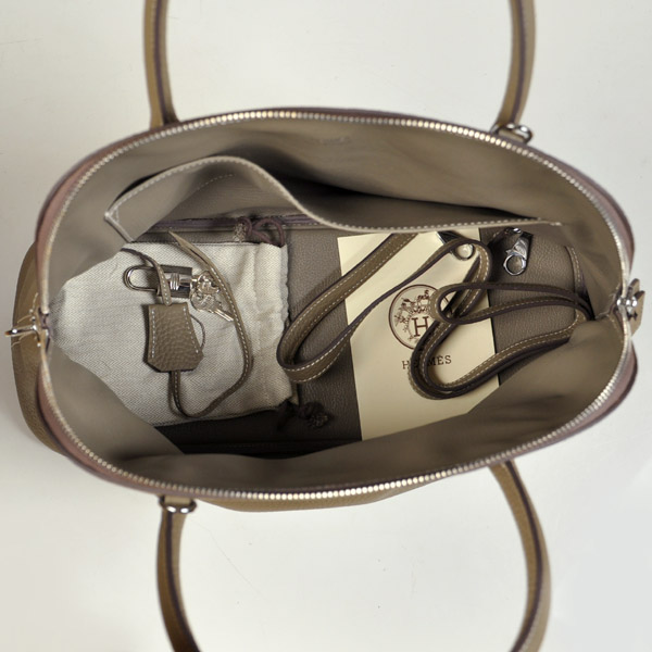 Hermes Bolide Bag 37cm clemence leather in Dark Grey with Silver hardware