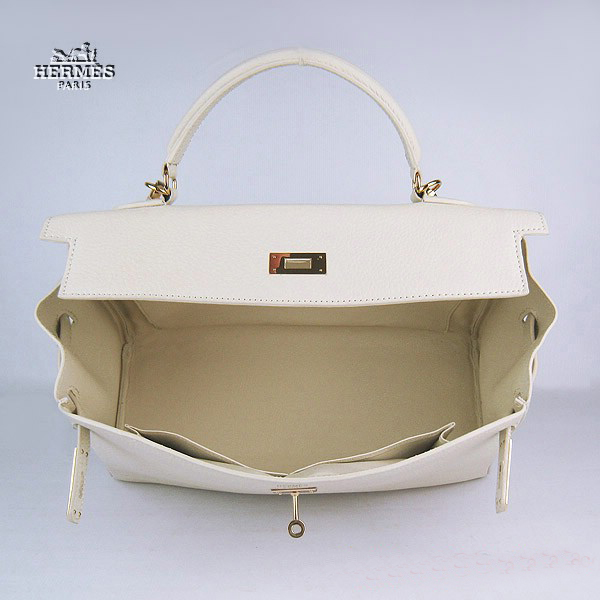 Hermes Kelly 35cm Togo Leather Bag Beige 6308 Gold Hardware