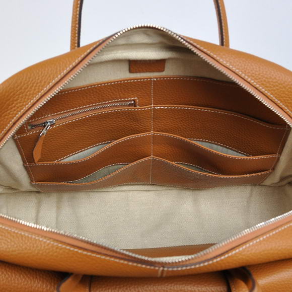 Hermes Steve 38CM Travel Bag Clemence Leather Camel