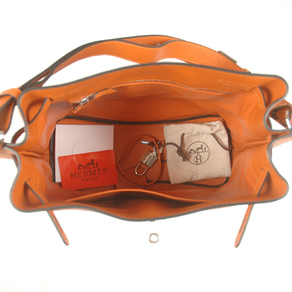 Hermes Sokelly Medium clemence leather in Orange with Silver hardware