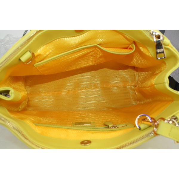 Prada Saffiano Calf Leather Tote Bag BN5023 Lemon