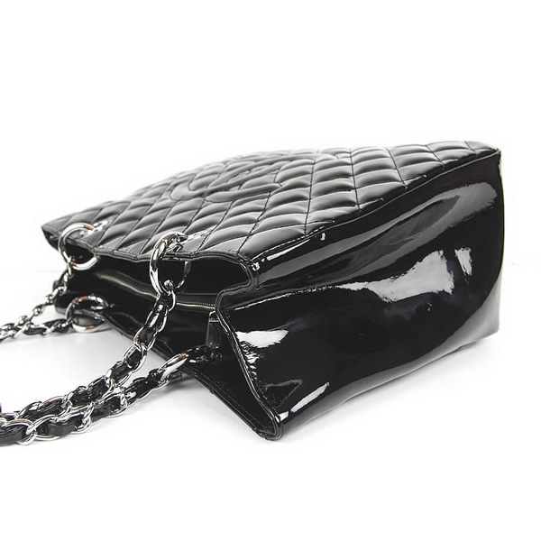 Chanel Handbags Black Patent Leather with Silver Hardware 50995