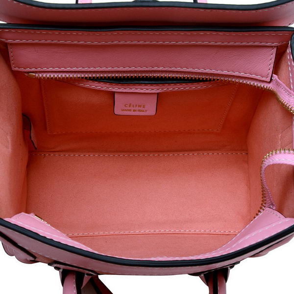 Celine Luggage Nano Bag Original Suede&Calf Leather Pink