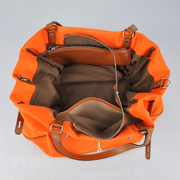 Hermes 2012 Waterproof Fabric Shoulder Bag Orange