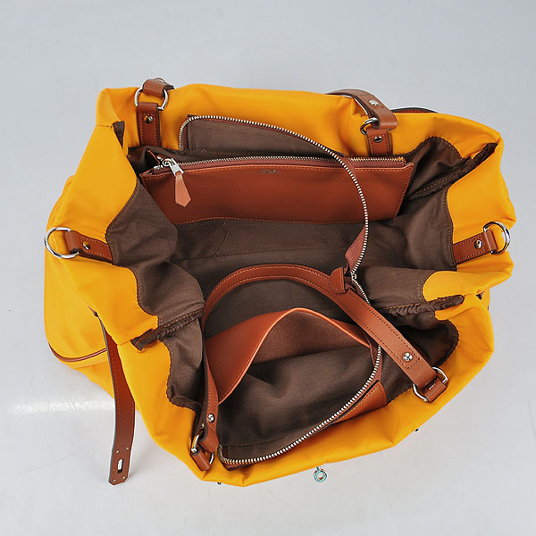 Hermes 2012 Waterproof Fabric Shoulder Bag Yellow