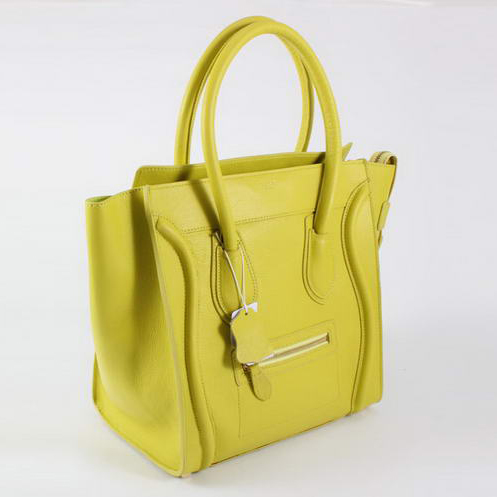 Celine Luggage Bags Medium in Lambskin Yellow