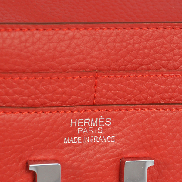 Hermes Constance Wallet clemence leather in Flame