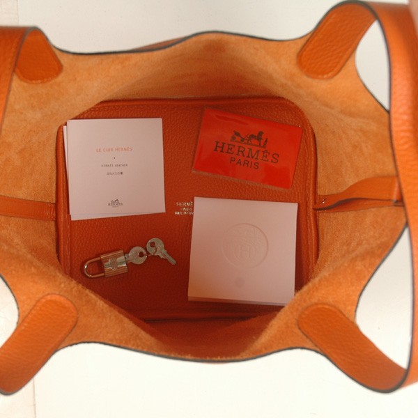 Hermes picotan MM Bag clemence leather in Orange