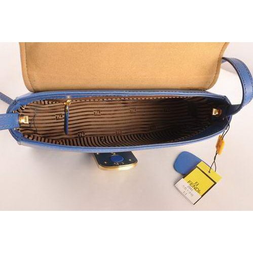 Fendi Chameleon Classic Saffiiano Leather Small Shoulder Bag 2541 Blue