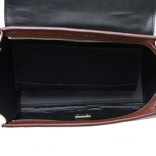 Celine Trapeze Bags Original Calf&Suede Leather  Black&Wine