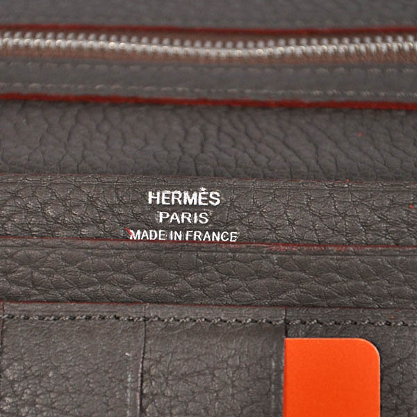 Hermes 2 flod original leather wallet in Graphite