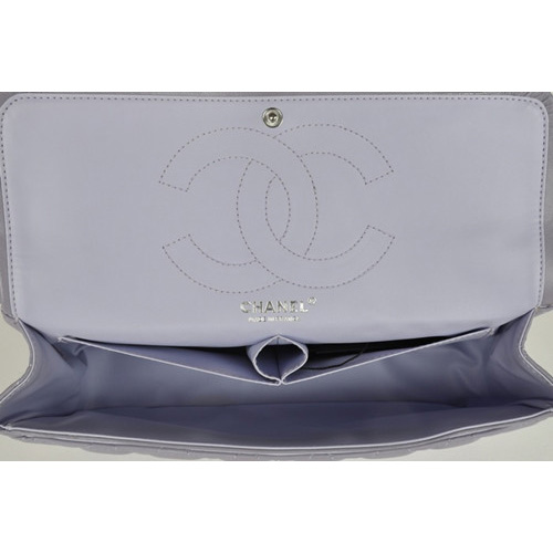 Chanel Flap Bag Silver Chain Rice 1113 light purple