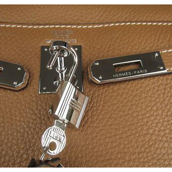 Hermes Kelly Handbags 32CM Light Coffee(silver)