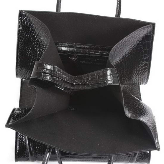 Celine Luggage Phantom Square Bags in Croco Black