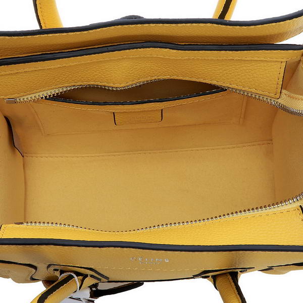 Hot Sell  Celine Luggage Nano Boston Bag Fluorescence Original Leather Yellow