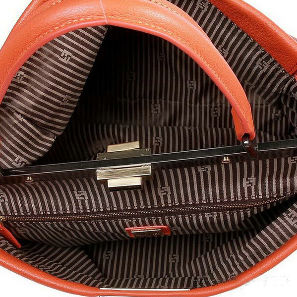 Fendi Peekaboo Bag Orange Calfskin Leather F2292