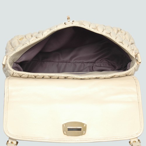 Miu Miu Matelasse Leather Top Handle 90289 Beige