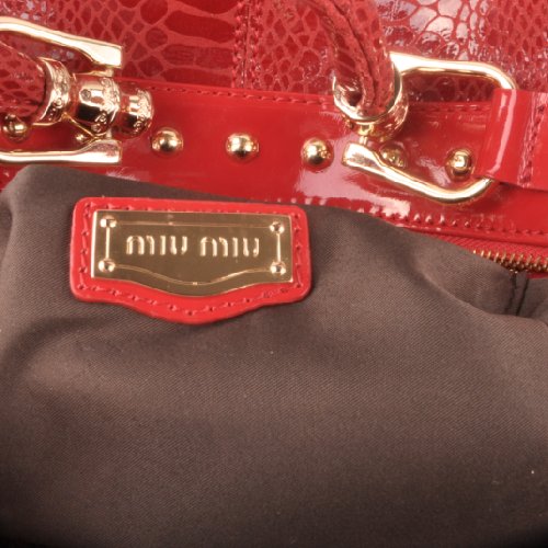 Miu Miu Tote Snake Veins Handbags 90302 Red