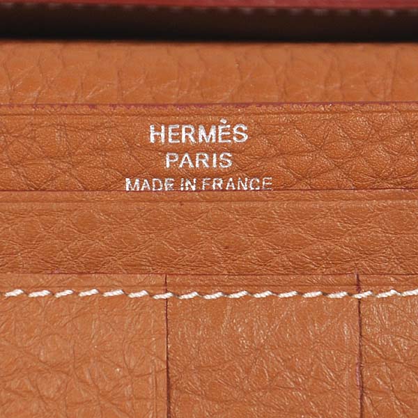 Hermes 2 flod original clemence leather wallet in Camel