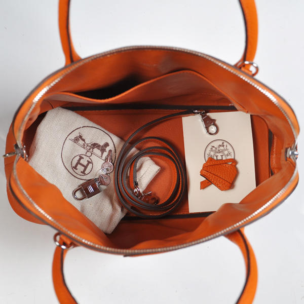 Hermes Bolide Bag 37cm clemence leather in Orange with Silver hardware